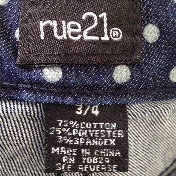 Rue 21 Polka Dot Blue Jeans (3/4) - Picture 6 of 7